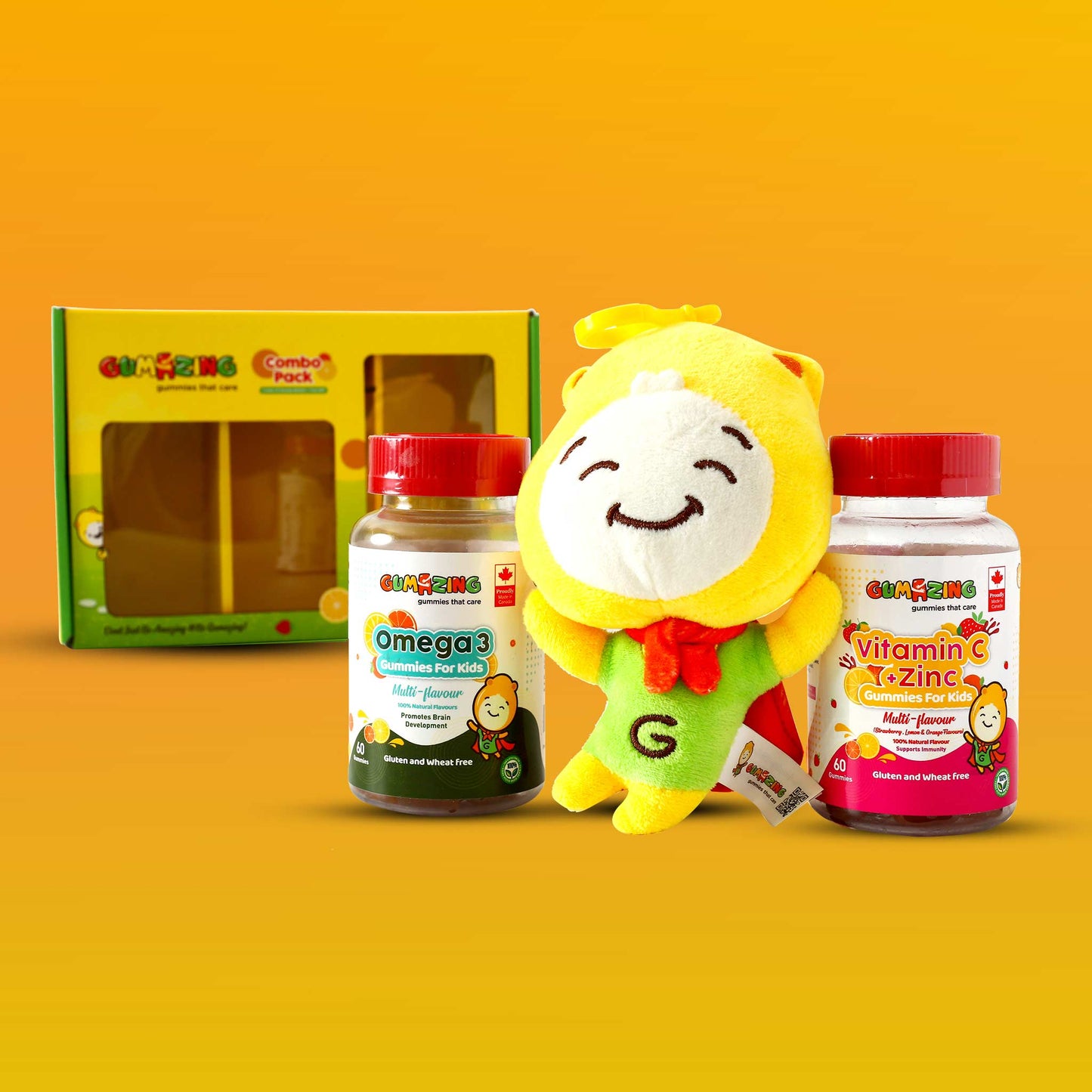 Gói tăng cường |<tc>Gumazing</tc> Combo 2 gói | Vitamin C & Kẽm + Omega 3, dùng trong 2 tháng