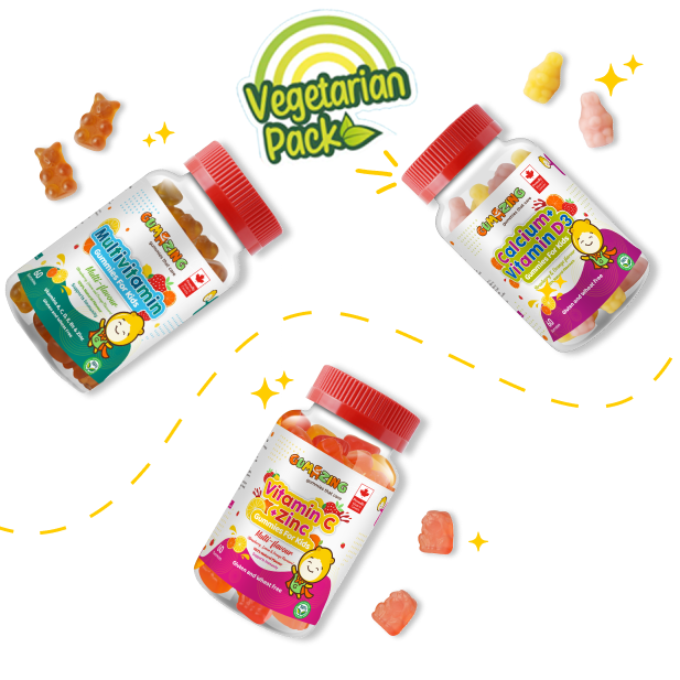 Gói chay |<tc>Gumazing</tc> Combo 3 gói | Canxi & Vitamin D3 + Vitamin C & Kẽm + Vitamin tổng hợp | Dùng trong 3 tháng
