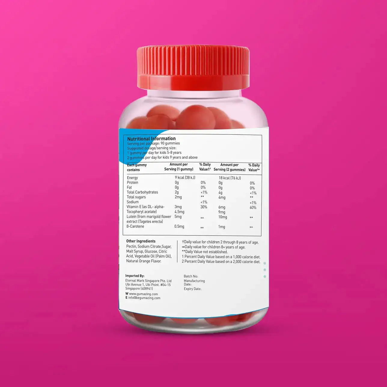 <tc>Kẹo dẻo GUMAZING LUTEIN GUMMIES của Gumazing – Có bổ sung vitamin - Hương vị cam – Kẹo dẻo cho người lớn và trẻ em – 60 viên kẹo dẻo
</tc>