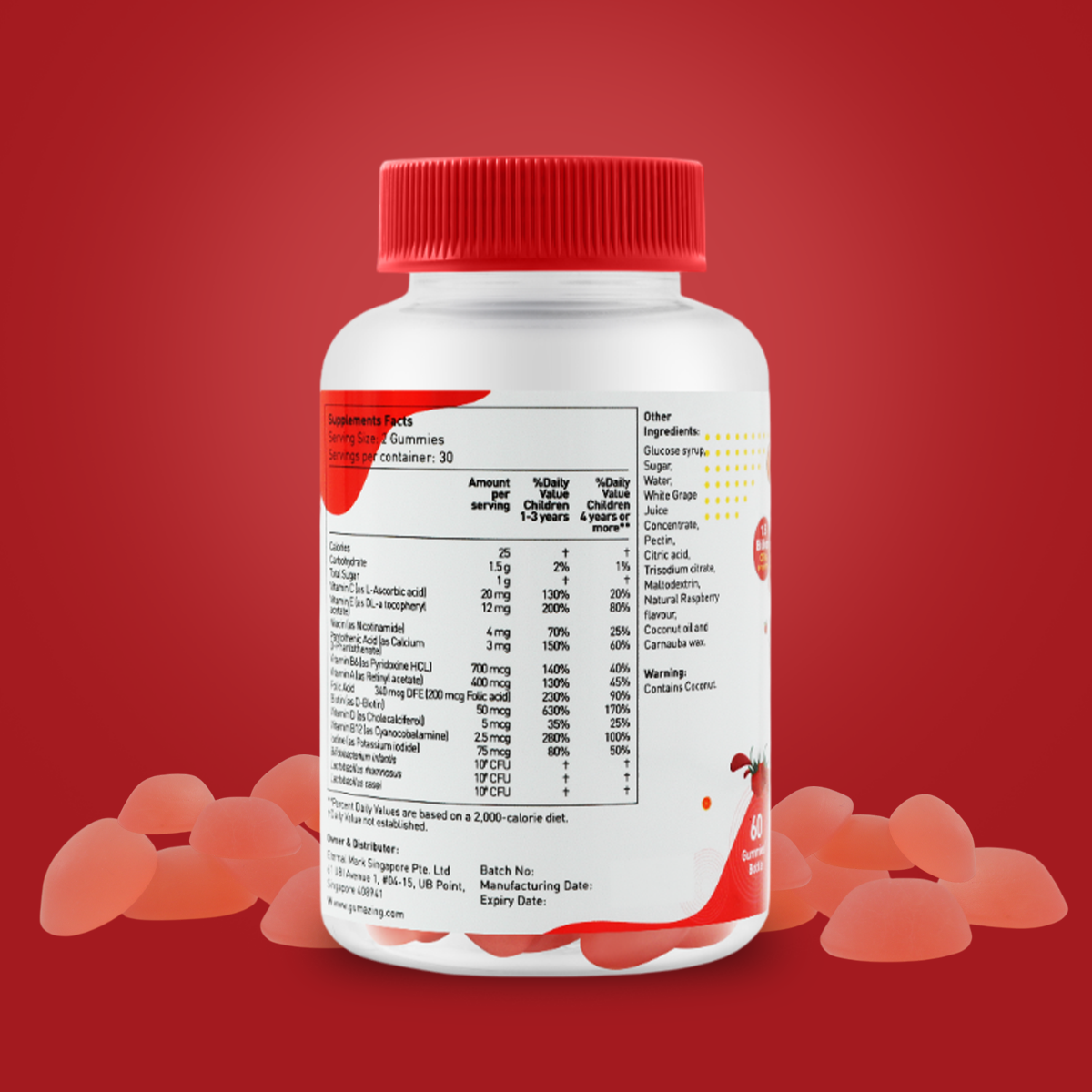 <tc>Gumazing</tc> Kẹo dẻo Multivitamin + Probiotics | 60 viên