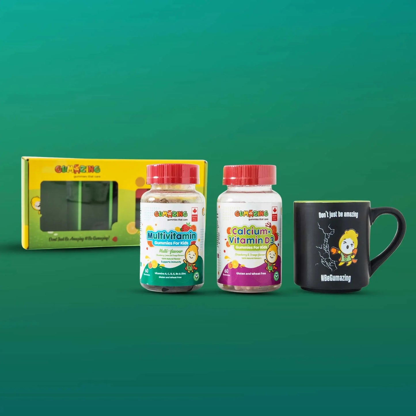 Essential Vitamin Pack | Gumazing 2 Pack Combo | Calcium & Vitamin D3 + Multivitamin, 2 month supply Begumazing