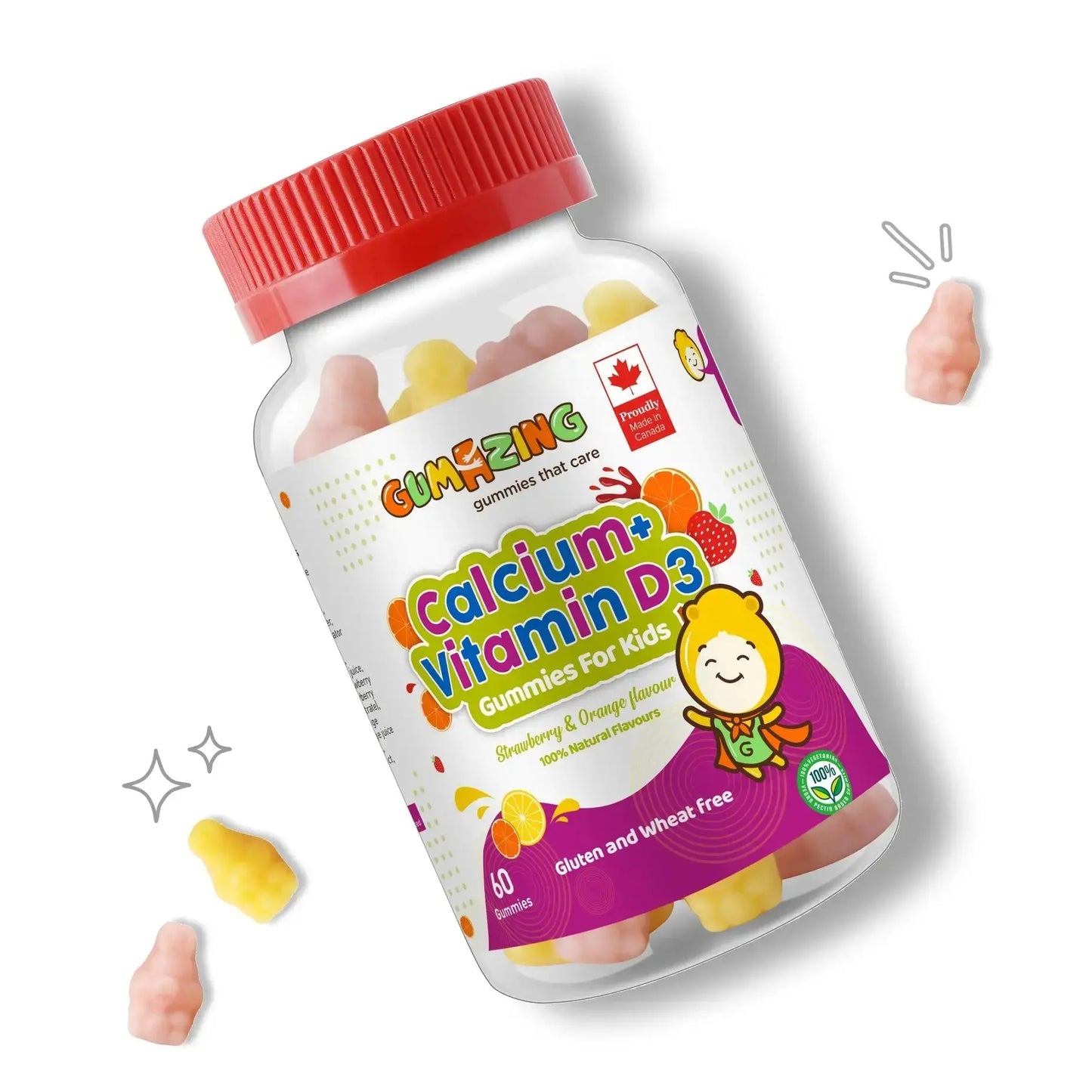Gumazing Calcium & Vitamin D3 Gummies (60 pcs), 1 month supply Begumazing