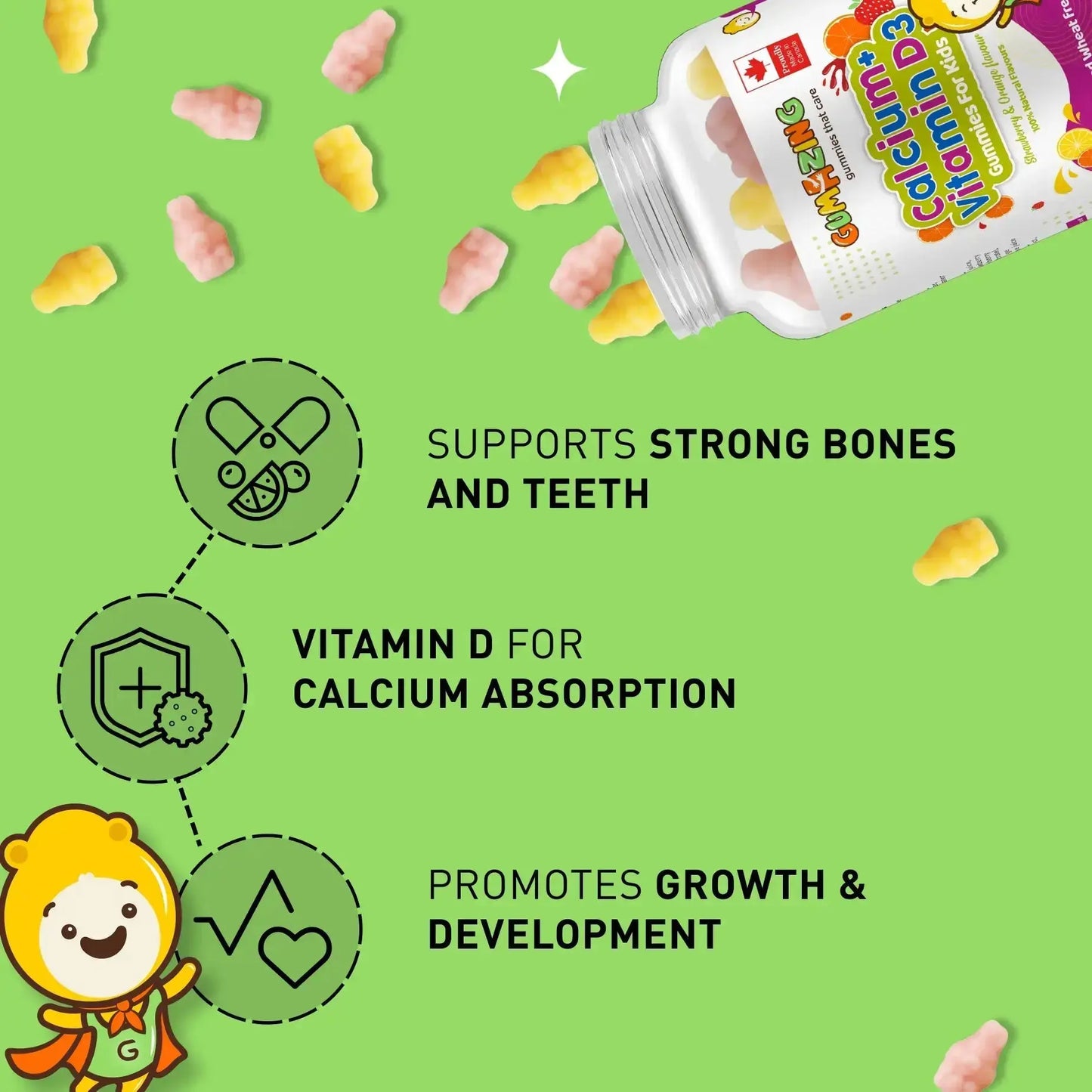 Gumazing Calcium & Vitamin D3 Gummies (60 pcs), 1 month supply Begumazing