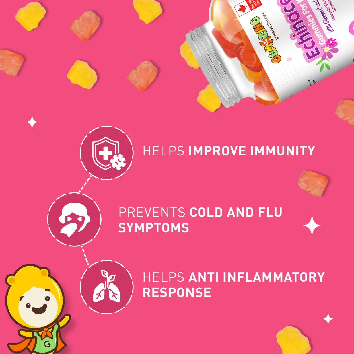Echinacea Gummies | Gumazing for kids to prevent them from colds, flu symptoms and inflammation 