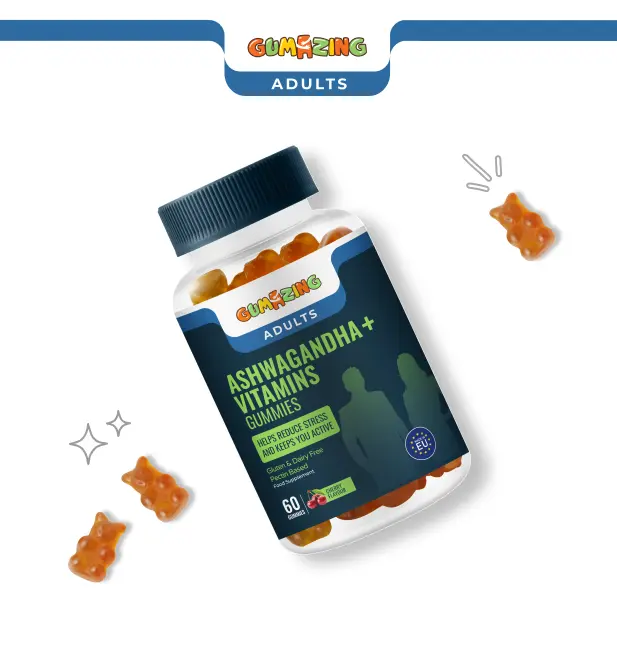 Ashwagandha + Vitamins Gummies | Gumazing for adults to manage stress & staying active throughout the day - B2B Begumazing