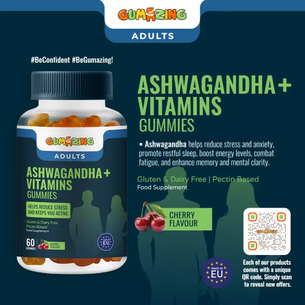 Ashwagandha + Vitamins Gummies | Gumazing for adults to manage stress & staying active throughout the day - B2B Begumazing
