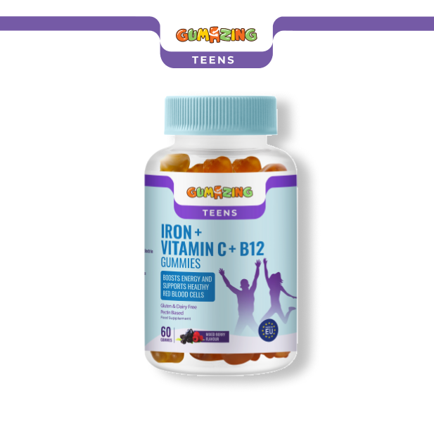 Kẹo dẻo sắt + vitamin C + B12 | <tc>Gumazing</tc> dành cho thanh thiếu niên để hỗ trợ sản xuất RBC và sức khỏe miễn dịch - B2B