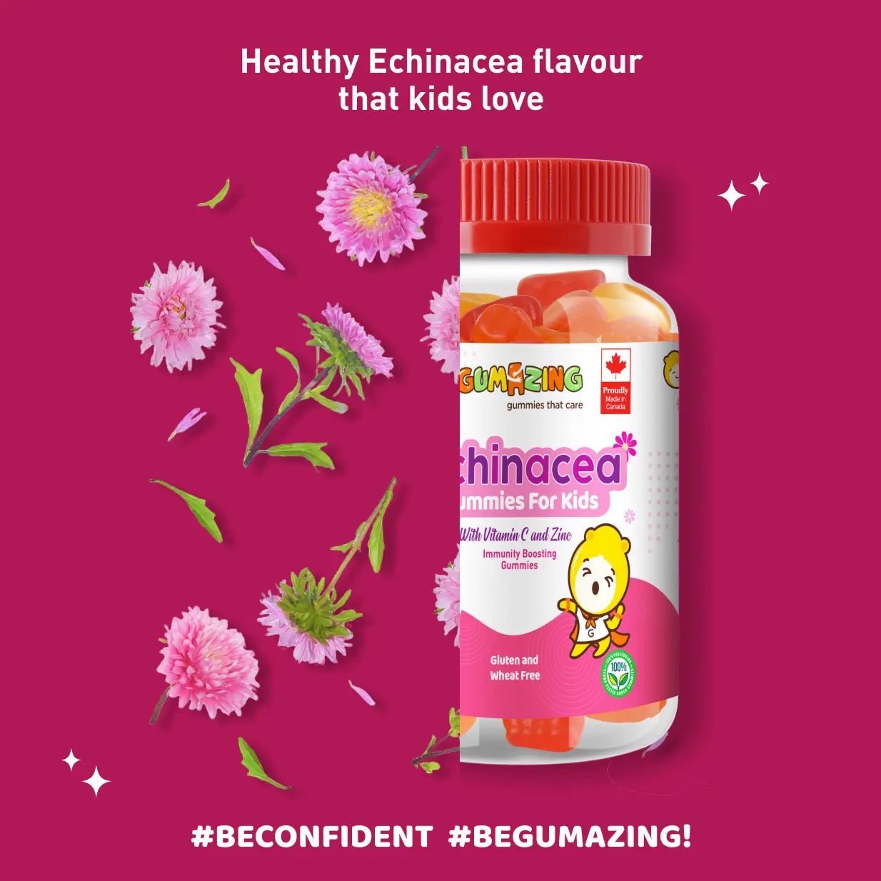 Echinacea Gummies | Gumazing for kids to prevent them from colds, flu symptoms and inflammation B2B Begumazing