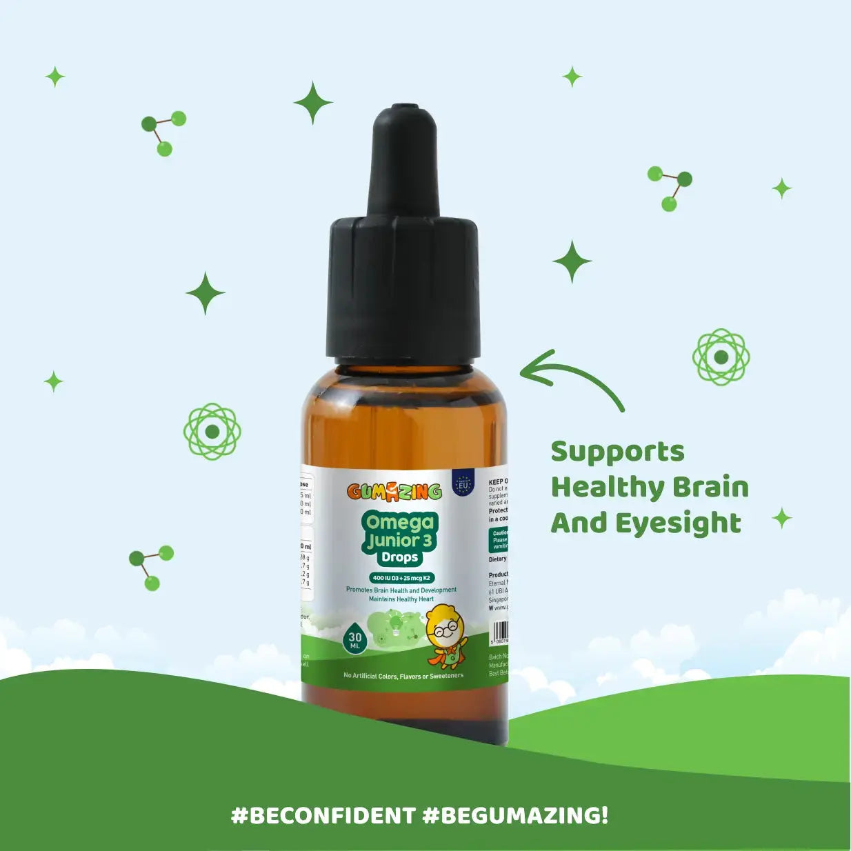 Omega Junior 3.6.7.9 Drops | Gumazing for kids drops to improve brain health and eyesight for children - B2B Begumazing