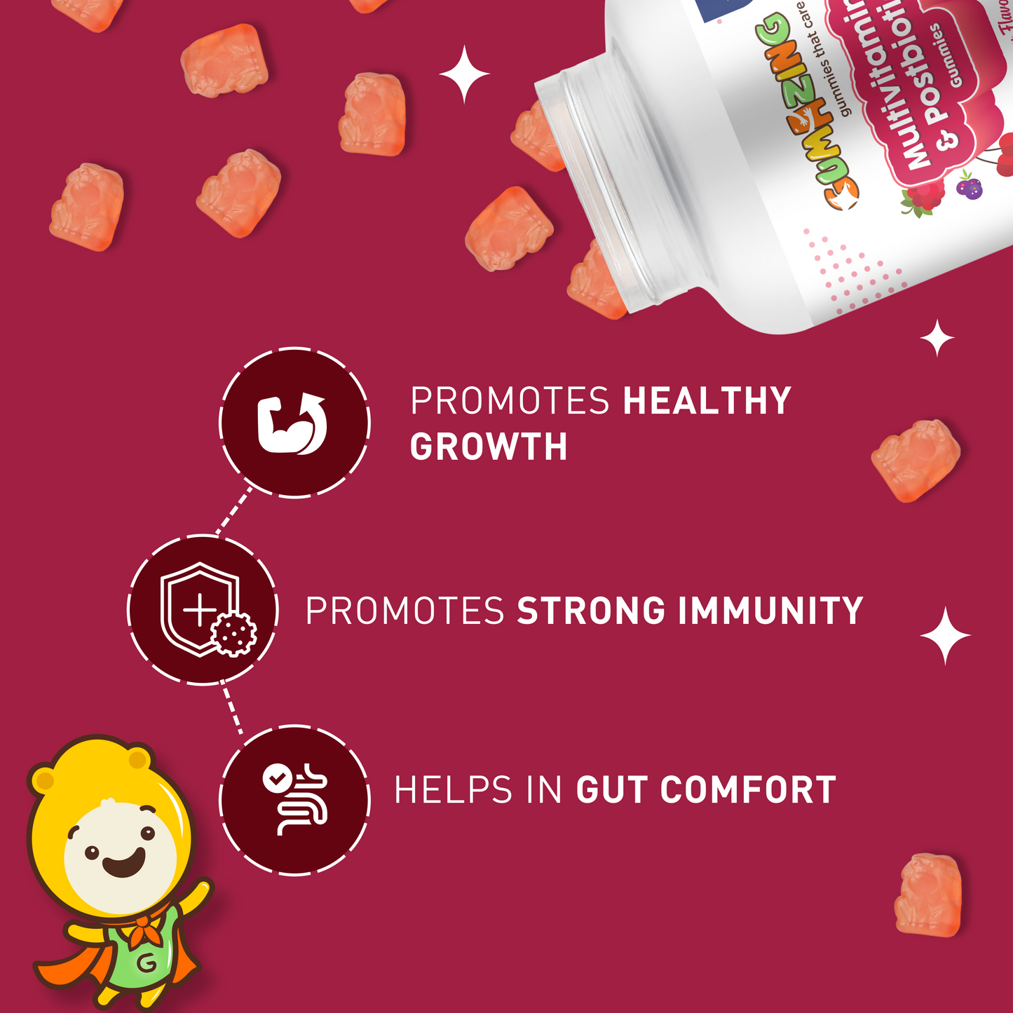 Guamzing Multivitamin & Postbiotin Gummies