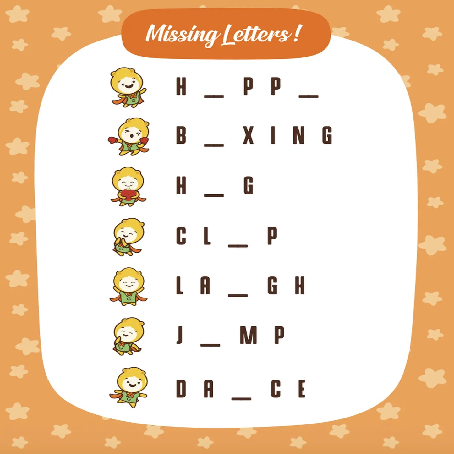 Gumazing_Activity_Book_5 Missing Letters  Page 2