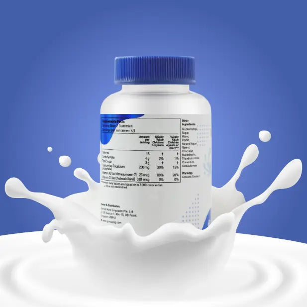 Gumazing Calcium + D3K2  Supplements facts 