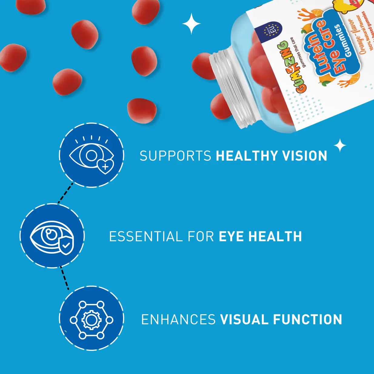 Gumazing Kids Lutein Gummies Supports Vision Eye Health Benefits