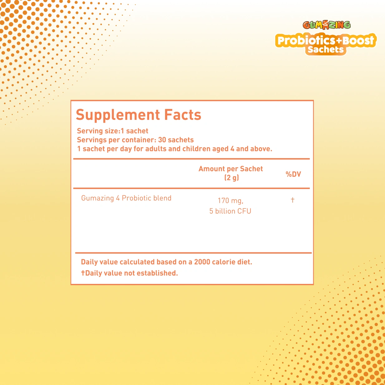 Probiotics gummies supplement facts