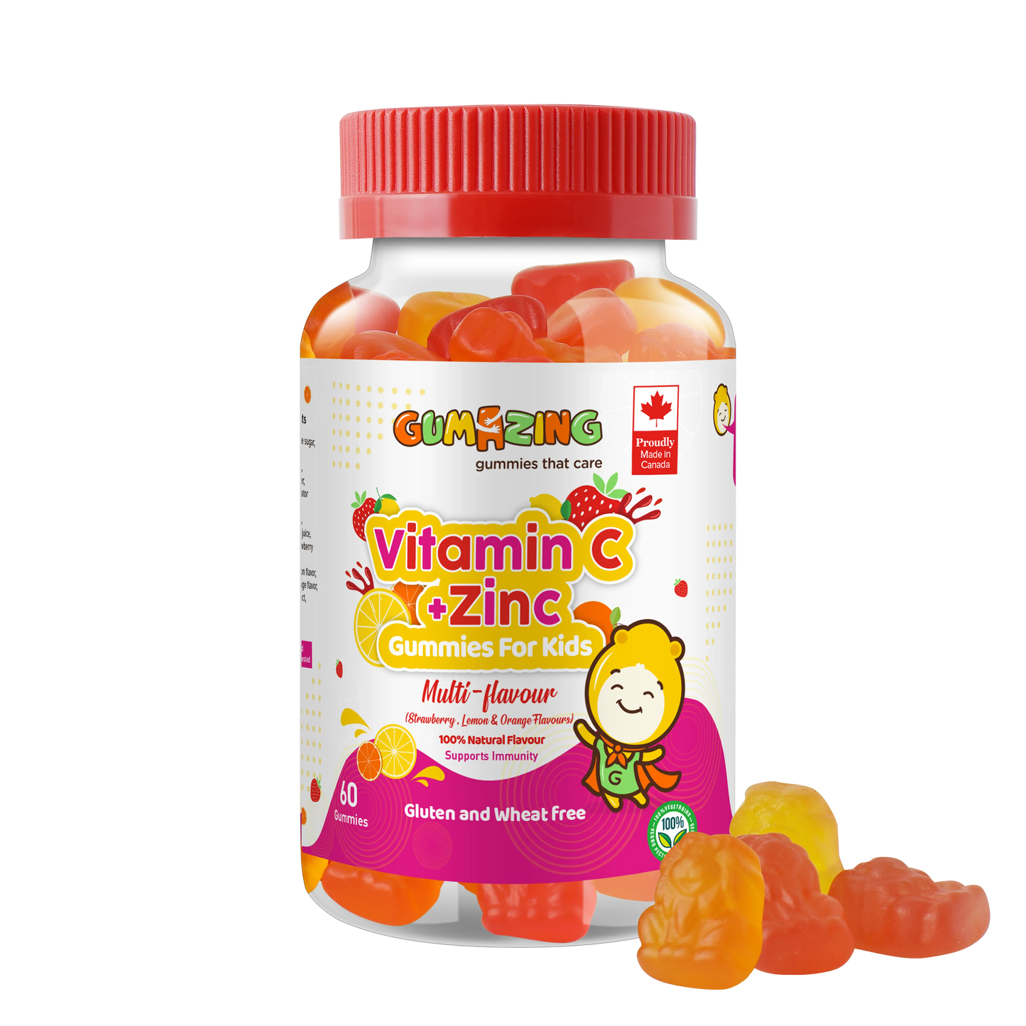Gumazing Vitamin C & Zinc Gummies (60 pcs), 1 month supply Begumazing