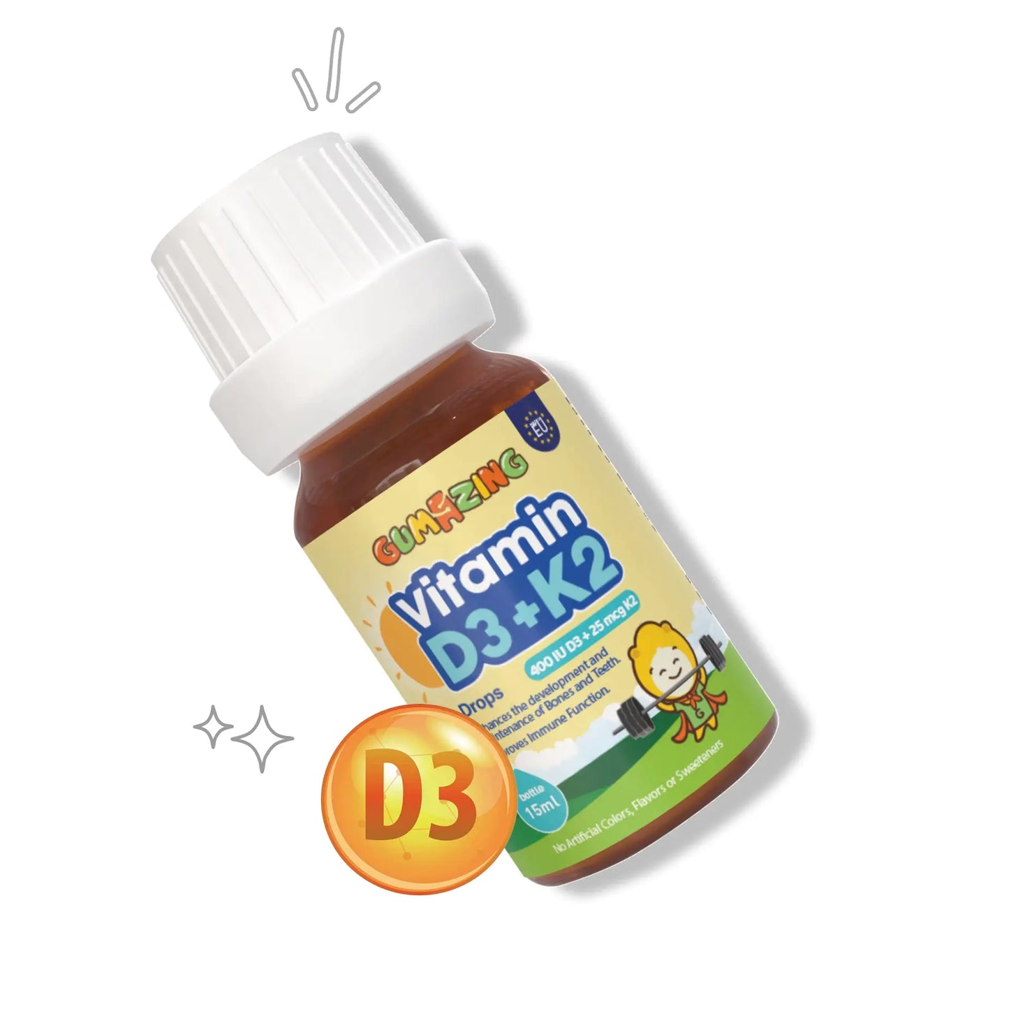 Vitamin D3 + K2 Oral Drops for Kids | Gumazing Bone and Cardiovascular Health for wholesale - B2B Begumazing
