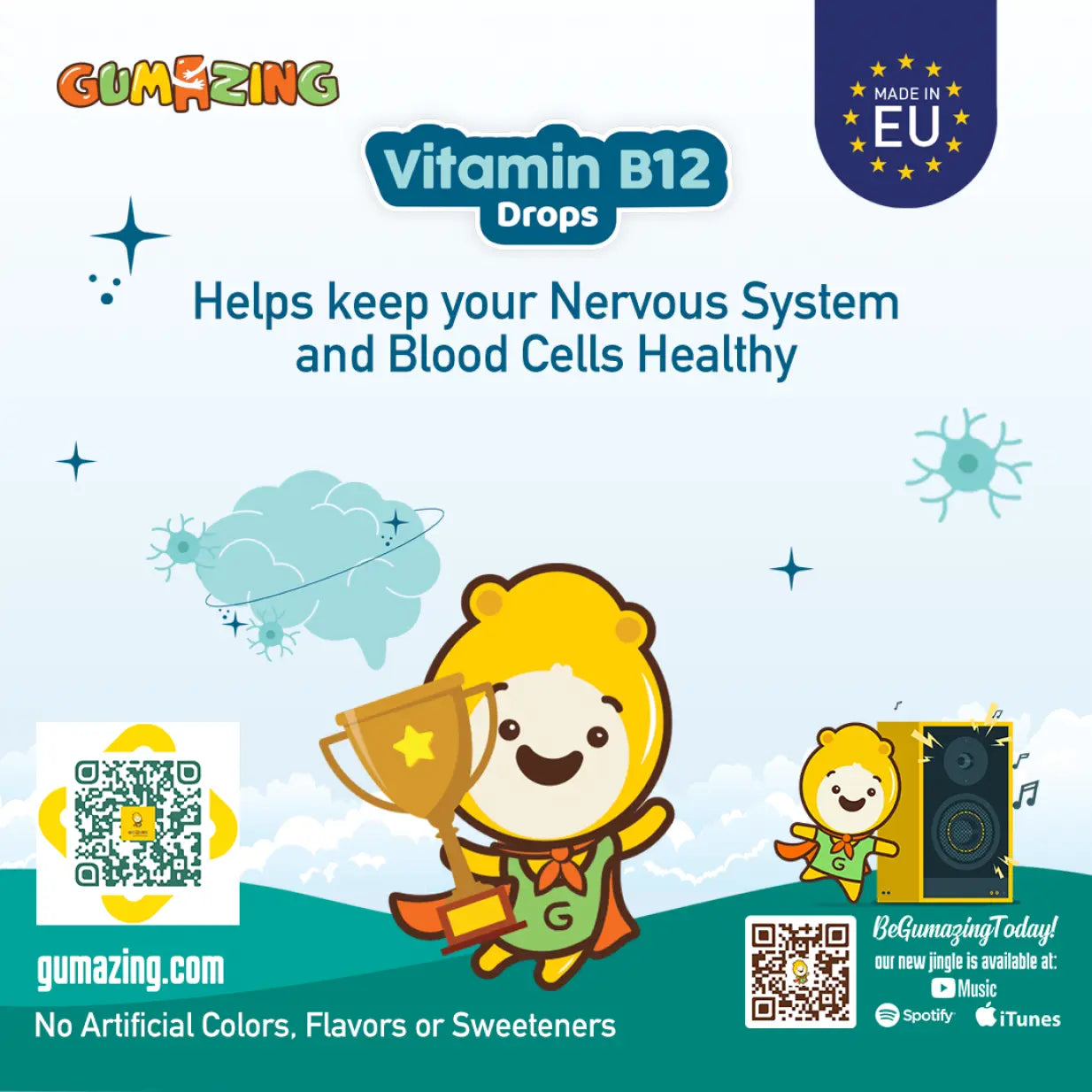 Vitamin B12 Drops | Gumazing for kids to maintain a healthy nervous system & blood cell health 