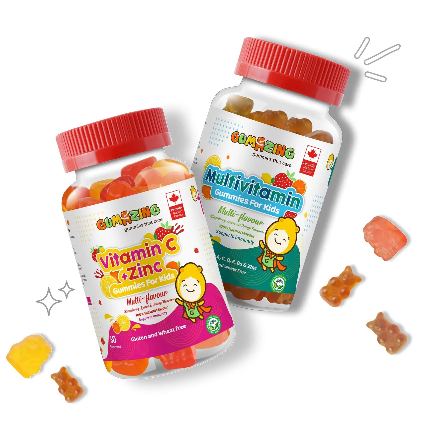 Gumazing 2 Pack Combo | Vitamin C & Zinc + Multivitamin, 2 month supply Begumazing