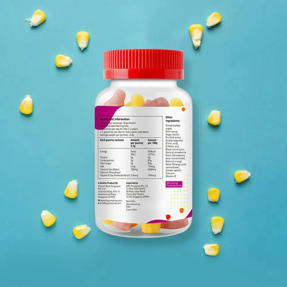 Gumazing Calcium & Vitamin D3 Gummies (60 pcs), 1 month supply Begumazing